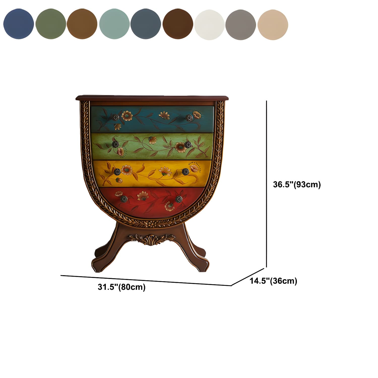 Rustic Wood Chest Vertical Chest with Drawers for Living Room thumbnail 23