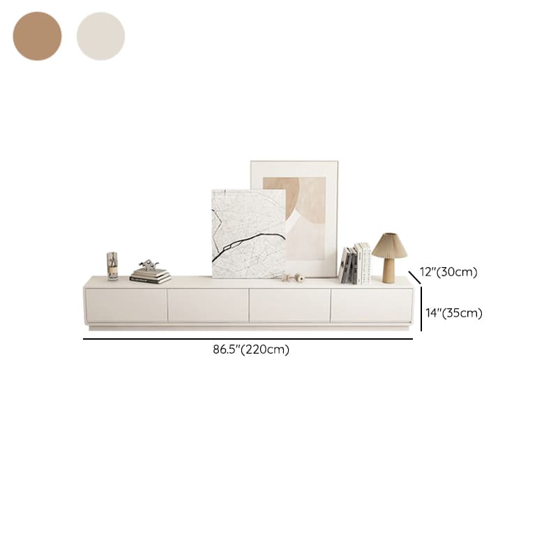 Modern Wood TV Stand with Drawers and Low Height, Featuring Cable Management thumbnail 16