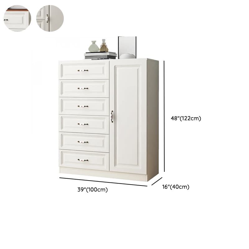 Sleeping Room Use Trendy White Wood Wardrobe Chest with Shelves thumbnail 20