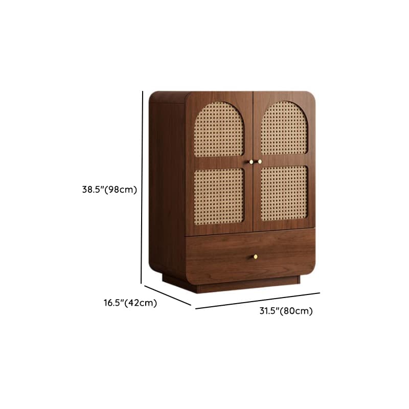 Simple Rectangular Accent Cabinet with Storage, Engineered Wood Countertop, Pull Knobs, Auburn Top, and Soft Close Drawer thumbnail 12