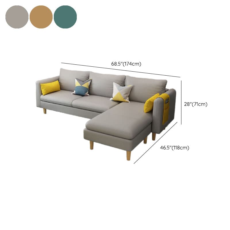 Modern Simple Style L-Shape Natural Wood Reversible Corner Sectional for Living Space thumbnail 26