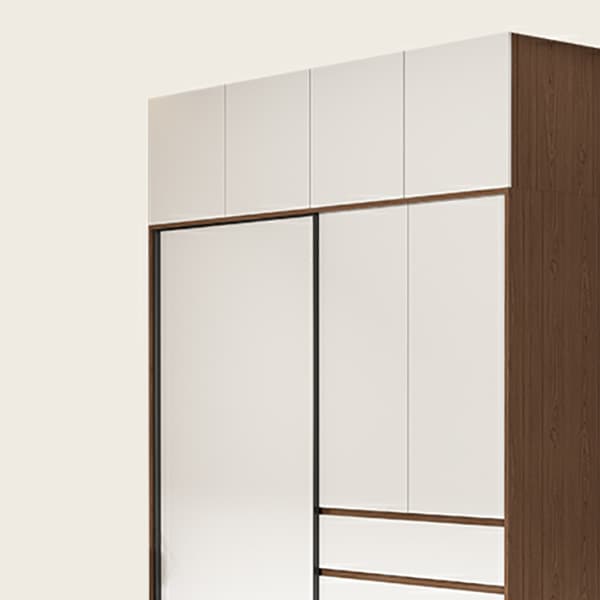 3-Door Scandinavian Soft-Close Drawers Wooden 3-Door Wardrobe Armoire 23.62 inch thumbnail 4