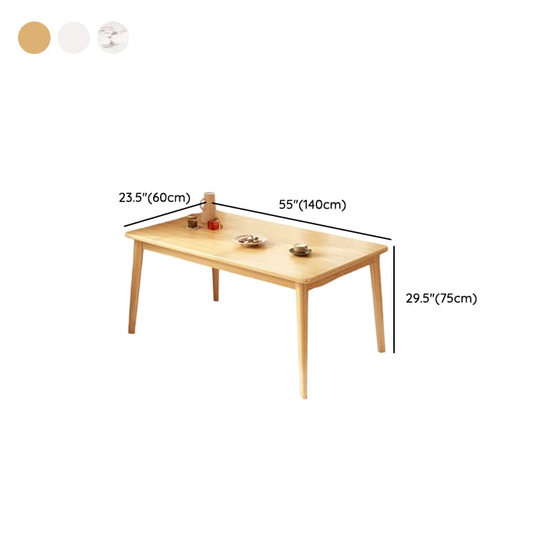 Dining Table Set with Rectangular Recycled Wood Top, 4 Legs, Fixed Table, Padded Chair with Back, Available in 5-piece/7 Piece Set/3 Pieces thumbnail 13