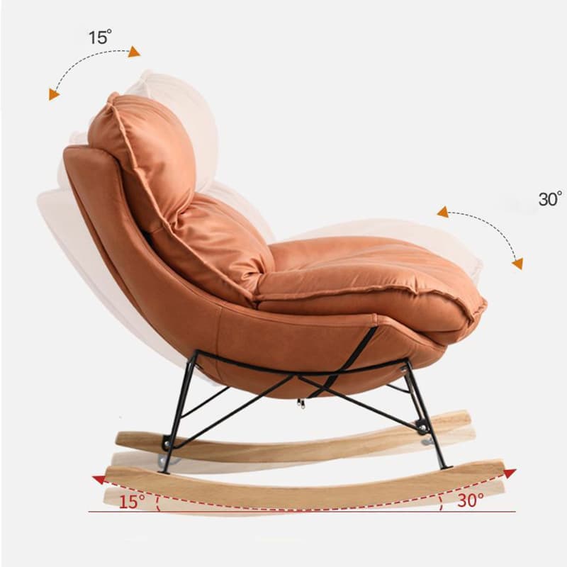 Stationary Rocker for Nursery Natural Wood Finish with Ottoman and Rear thumbnail 20