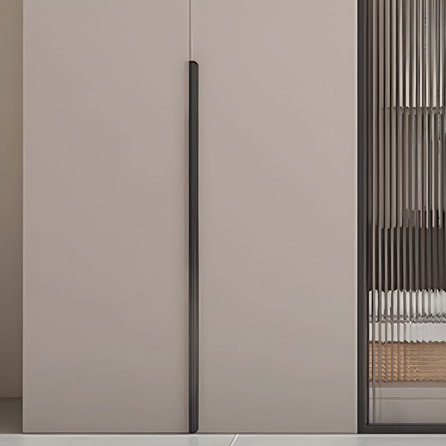 Modern Grey Wardrobe Armoire with Clothing Rod & Adjustable Shelves thumbnail 3
