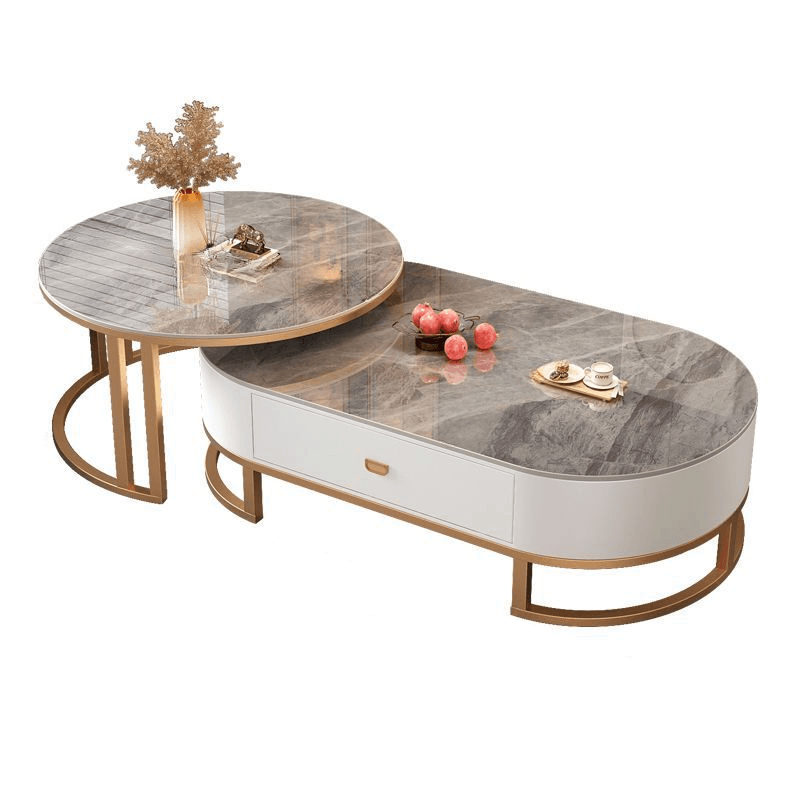 Modern Nesting Accent Table Set with Structure Base and Oblong Top thumbnail 6