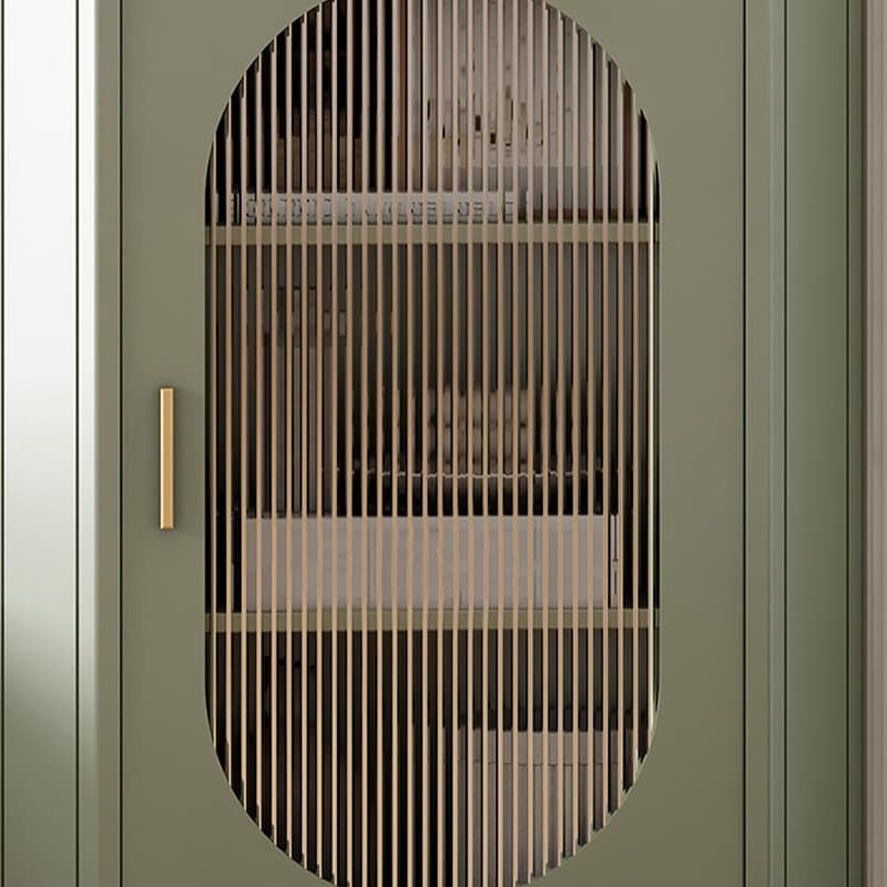 Modern Corner Accent Cabinet with Glass Doors and Iron Base (Easy Assembly) thumbnail 7