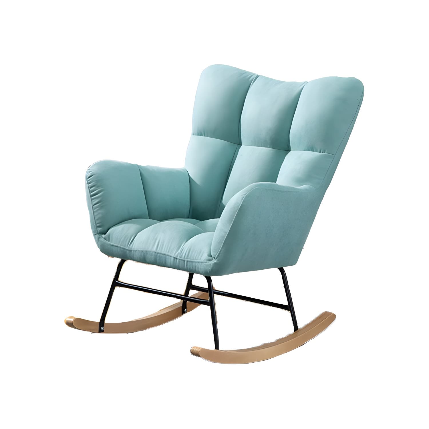 Modern Upholstered Rocking Chair Wingback Rocker Chair for Living Room thumbnail 15