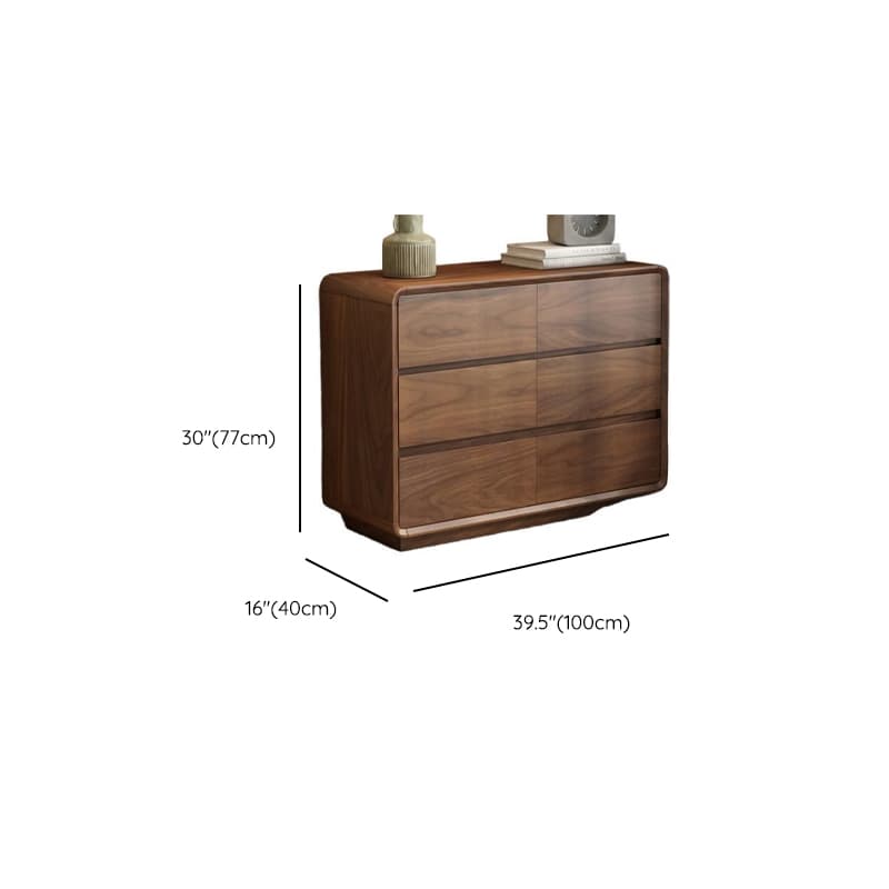 Cocoa Simplistic Natural Wood Double Dresser with 6/9/5 Drawers in Horizontal/Vertical Orientation thumbnail 14