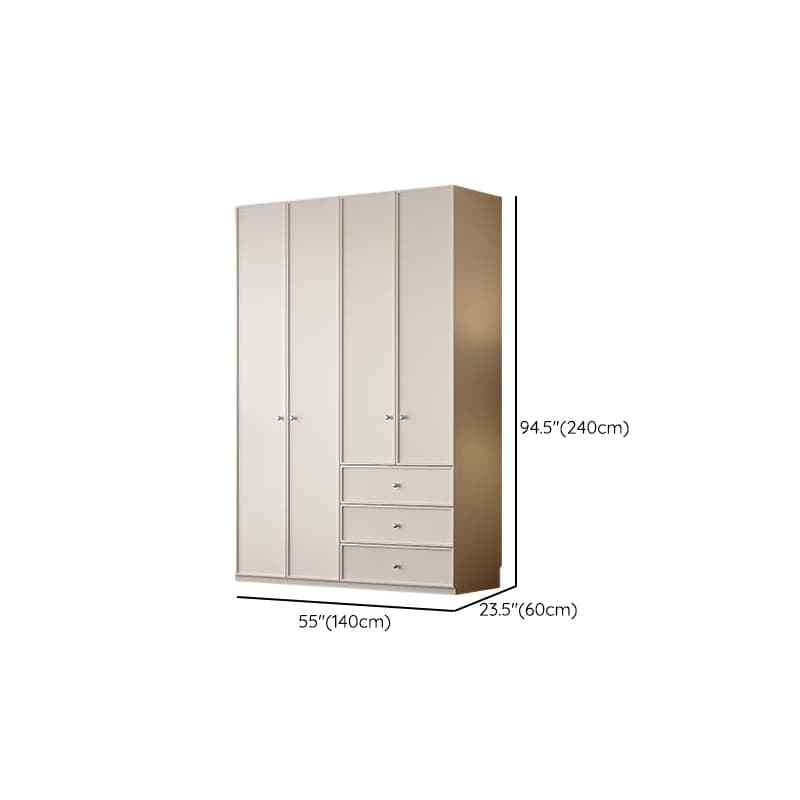Chalk Modern Wooden Standalone Almirah with 3-Drawer/6-Drawer, Interior Shelves, and Hanging Rod thumbnail 12