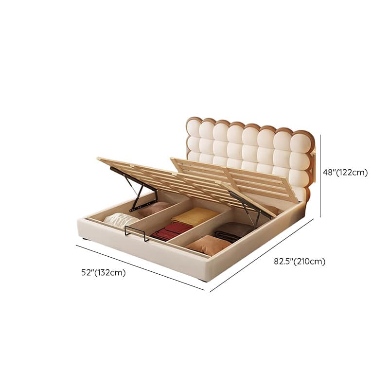 Solid Color Storage Included Panel Bed with Stitch-tufted Panel Headboard and Sponge Upholstery thumbnail 10