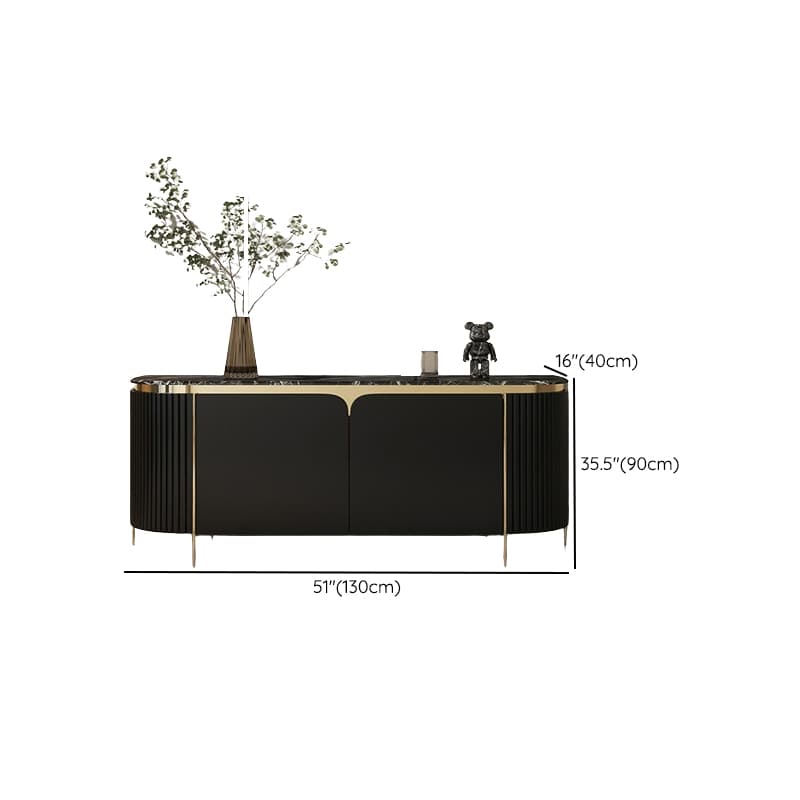 Glamorous Ground Sideboard with Standard/Narrow Size, 1 Shelf, Cabinets, Sintered Stone Countertop, and 2 Doors thumbnail 22