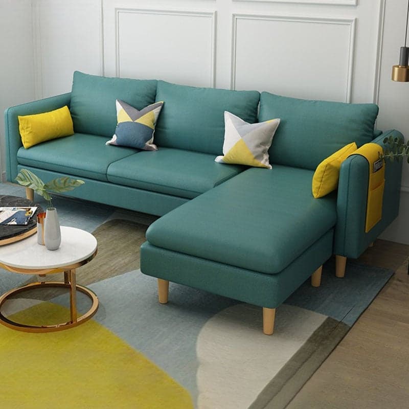Modern Simple Style L-Shape Natural Wood Reversible Corner Sectional for Living Space thumbnail 1