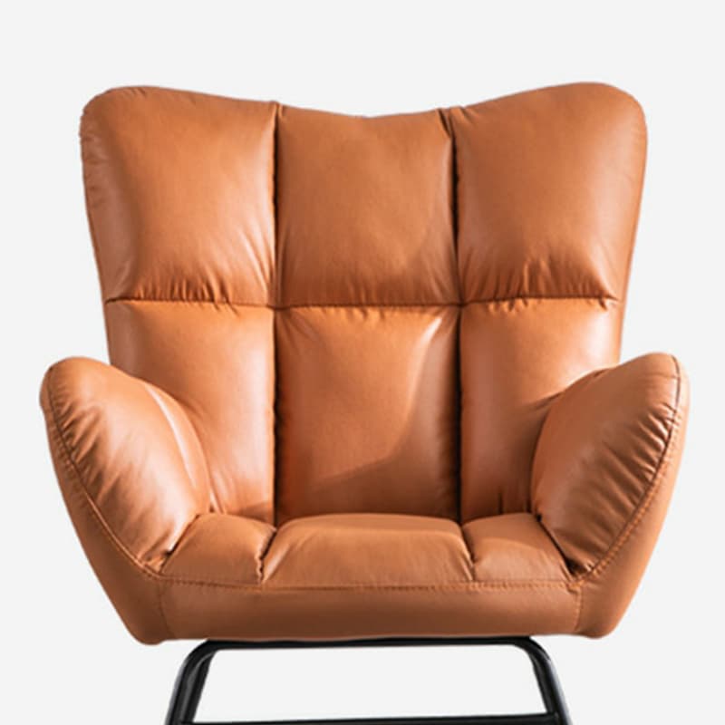 Midnight Black/Olive Green/Lemon Color Ergonomic Stationary Rocking Chair Couch with Rear & Round Arm thumbnail 23
