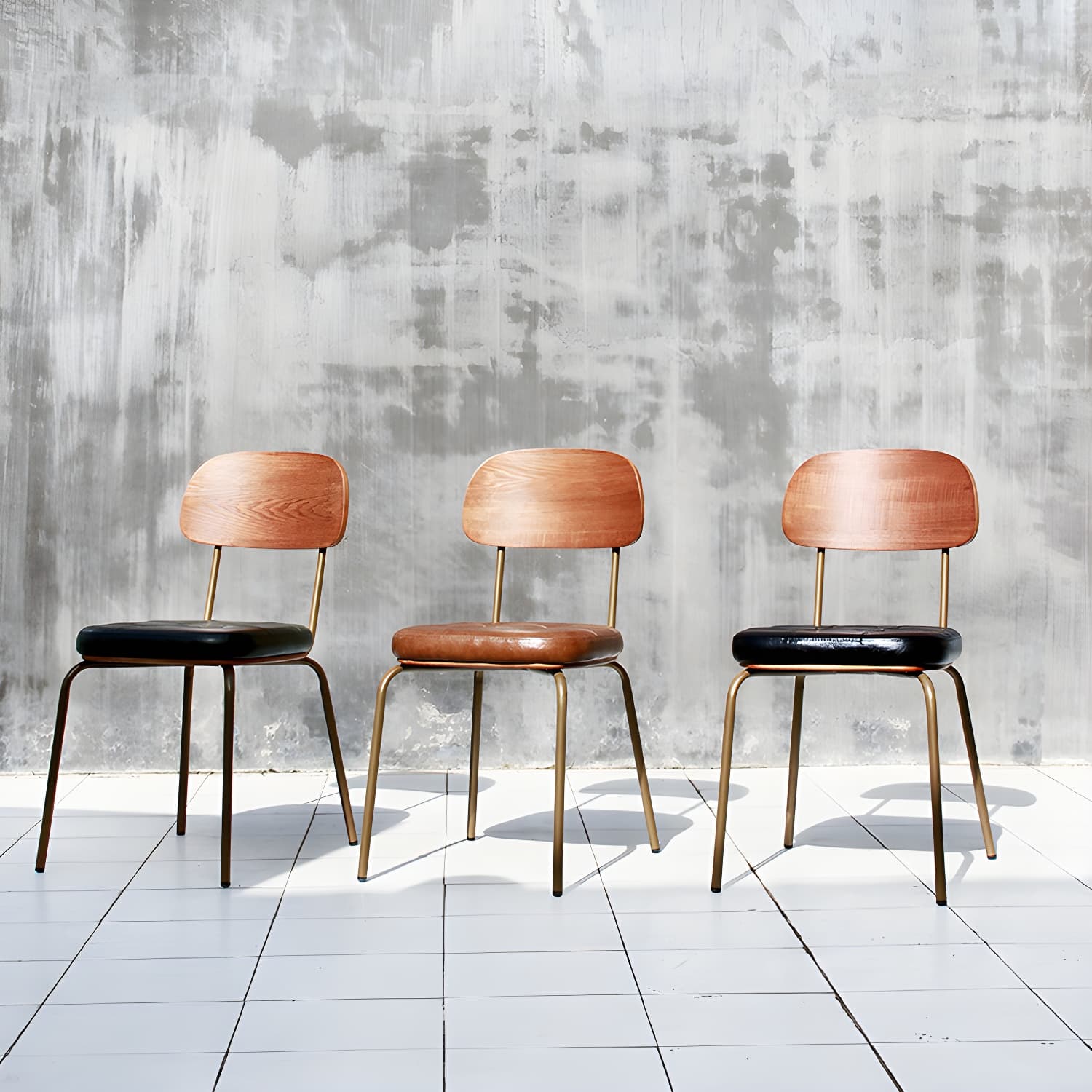 Industrial Style Leather Dining Side Chair Dining Room Open Back Side Chair Set thumbnail 22