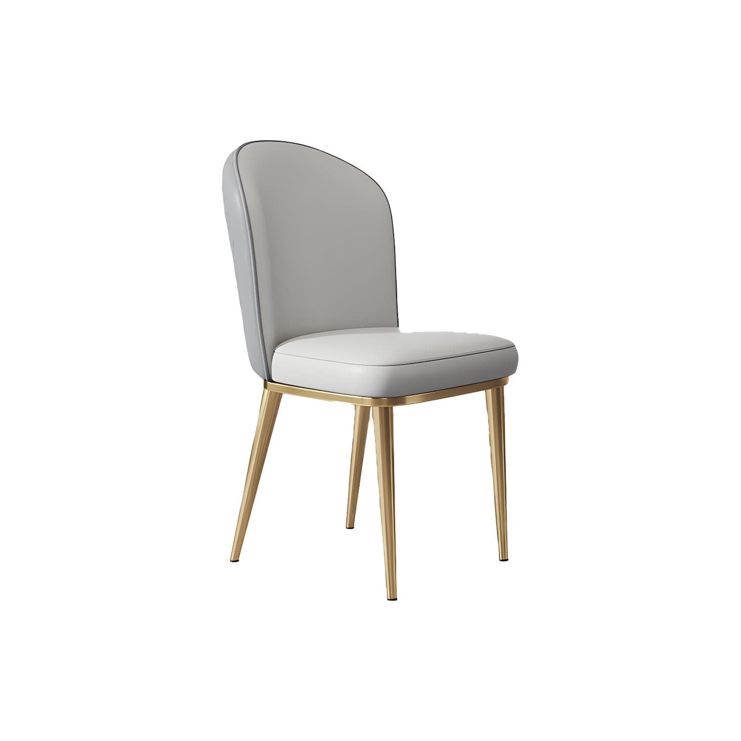 Glam Style Side Chair Leather Gold Frame Dining Chair for Home thumbnail 3