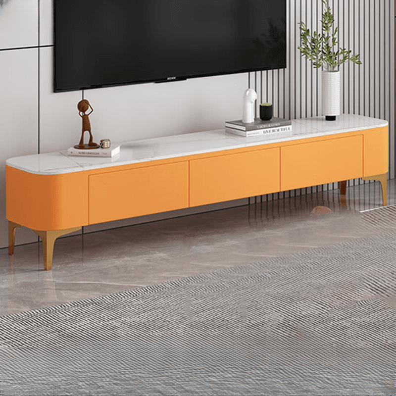 Modish Vitreous TV Stand with 3 Drawers for Sitting Room thumbnail 4