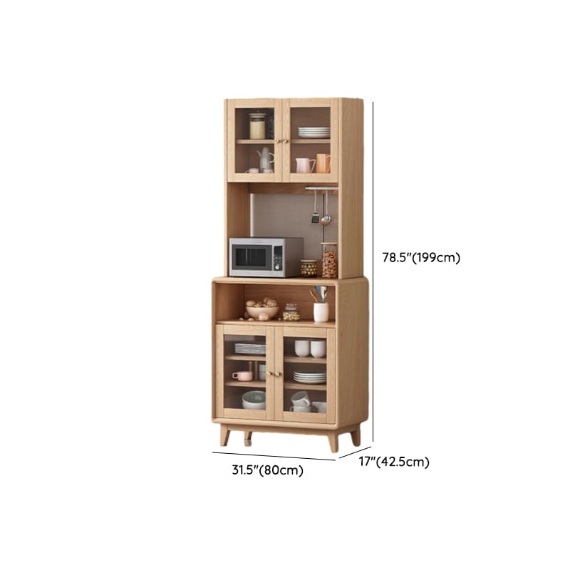 Unfinished Color Microwave Shelf Cabinet with Stemware Stand, Self-supporting in Culinary Space, Flooring Design, Kitchen Appliance Organizer, and Worktop Countertop thumbnail 14