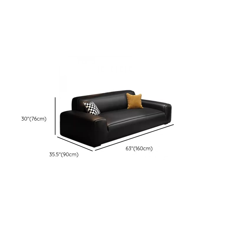 Modern Solid Color Water Resistant Sofa in Midnight Black with 6-seater Capacity and 2 Pillows thumbnail 9