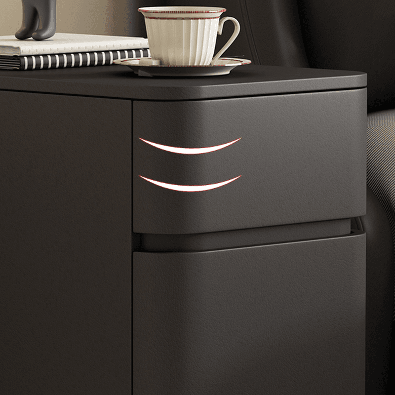 Stylish 3 Tiers Nightstand With Drawer Storage in Artificial Leather thumbnail 9