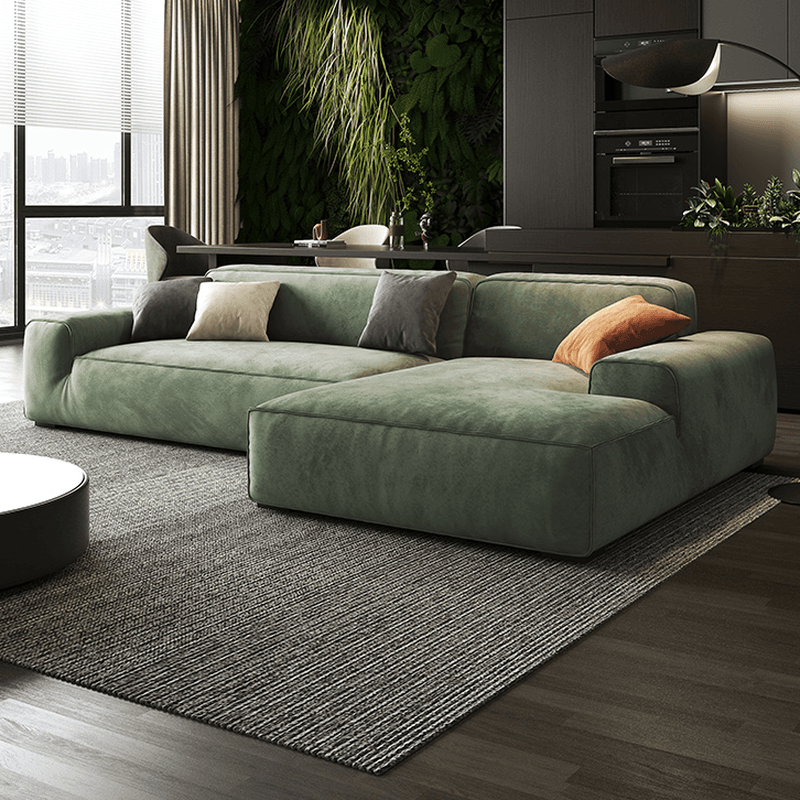 Living Room Use L-Shape/Straight Pine Green Right Hand Facing/Horizontal Sofa Chaise/Sofa with Concealed Support thumbnail 2