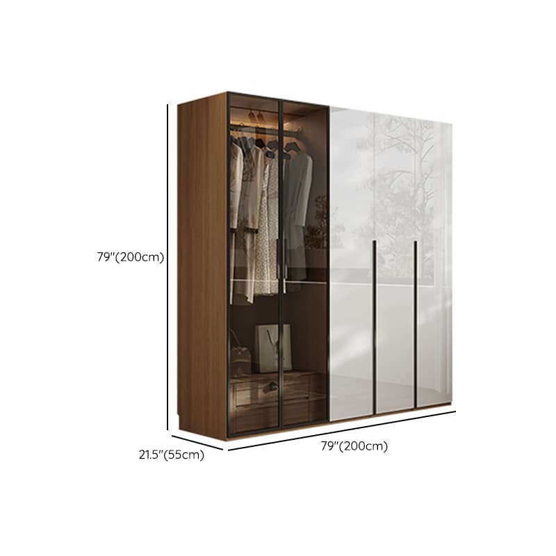 Casual White Lumber Wardrobe Closet with Soft Close Drawer, Door, Interior Shelves, and Clothing Rod thumbnail 16