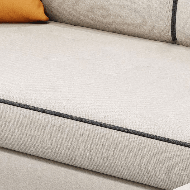 Casual L-Shape Stain Resistant Cream Sofa Recliner with Left/Right Hand Facing Square Arm and Chaise Component thumbnail 5