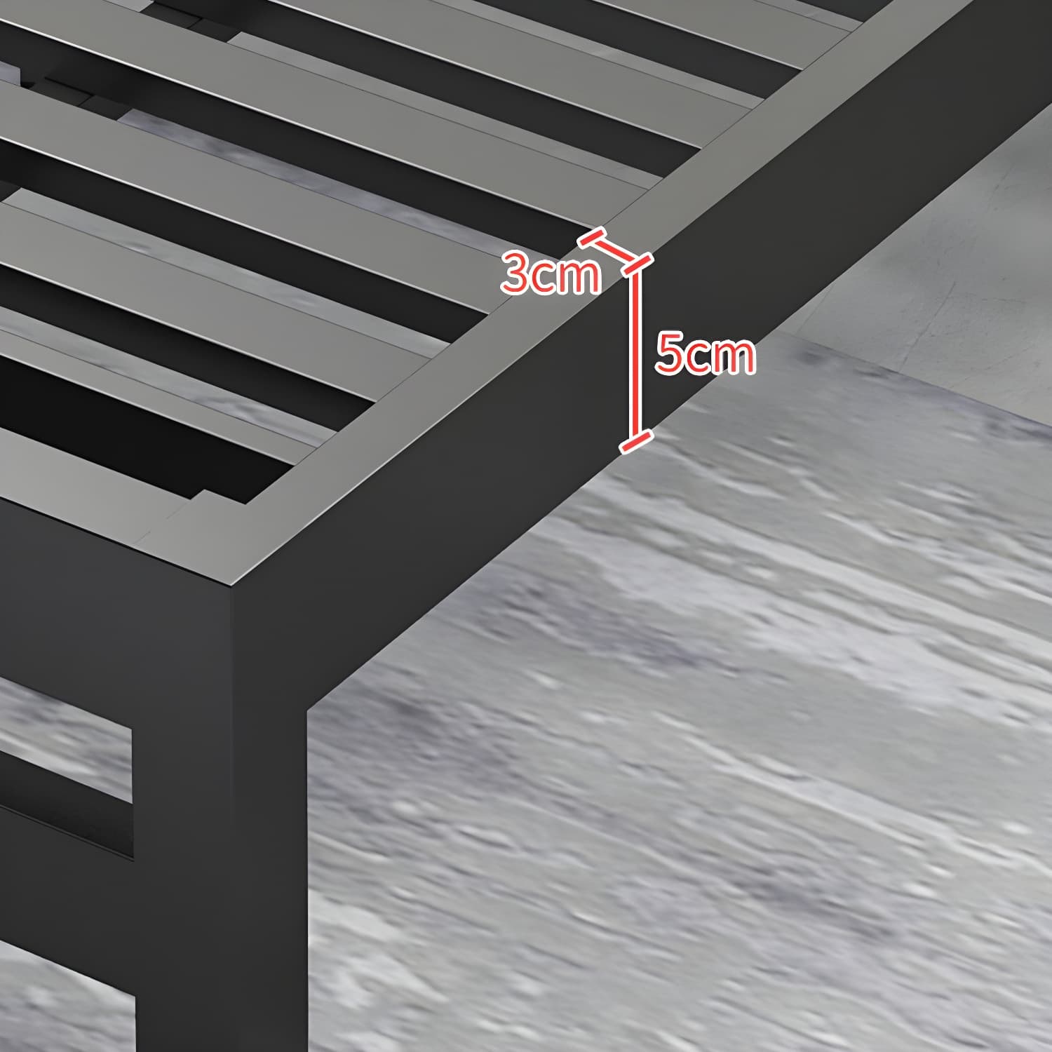 Contemporary Metal Bed Frame Solid Color Slat Bed with Custom Gold Legs thumbnail 13