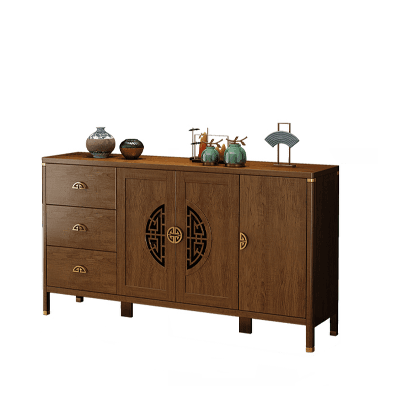 Espresso Standard/Wide/Narrow Timber Sideboard with 4 Doors/3 Doors/2 Doors, Adaptable Shelf and Pantry Hutch, 3 Drawers/6 Drawers/2 Drawers Included/Not Included thumbnail 11