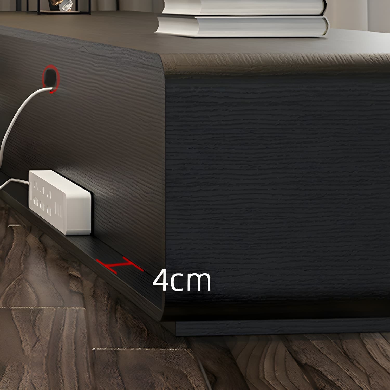 Scandinavian Wood TV Stand with Drawers and Cabinet for Long TVs - Cable Management Included thumbnail 8