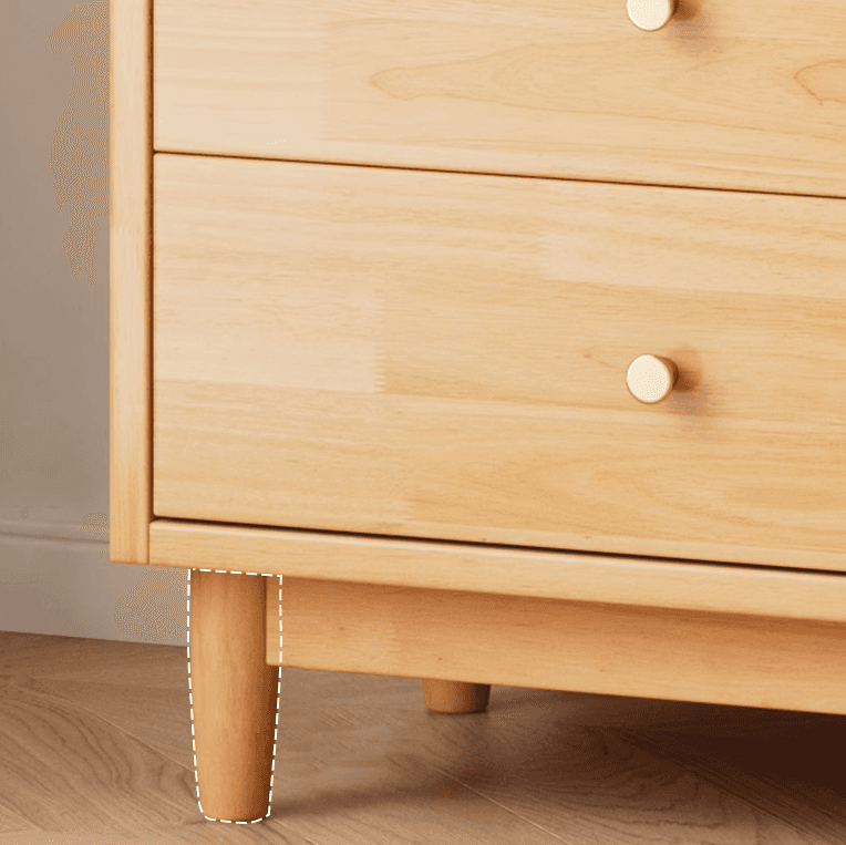 Scandinavian Solid Wood Accent Cabinet with Glass Door, 1 Cabinet and 2 Drawers for Living Room thumbnail 10