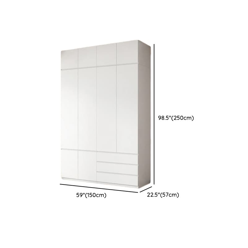 White Contemporary Alloy Cabinet Armoire with 3/6/9 Drawers, Flexible Shelf, and Hanging Rod thumbnail 34