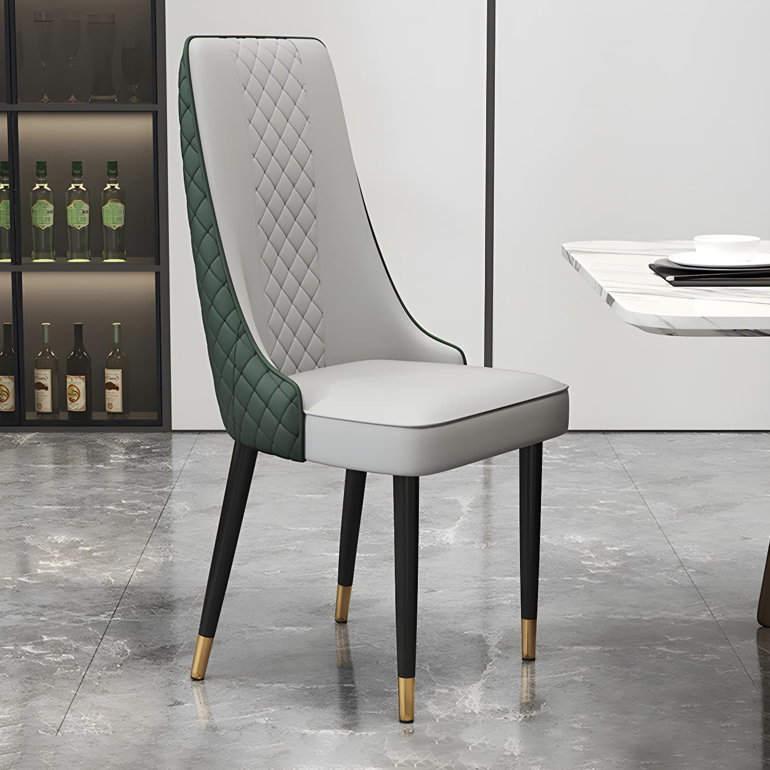 Glam Style Side Chair Leather Parsons Indoor Dining Chair for Living Room thumbnail 11