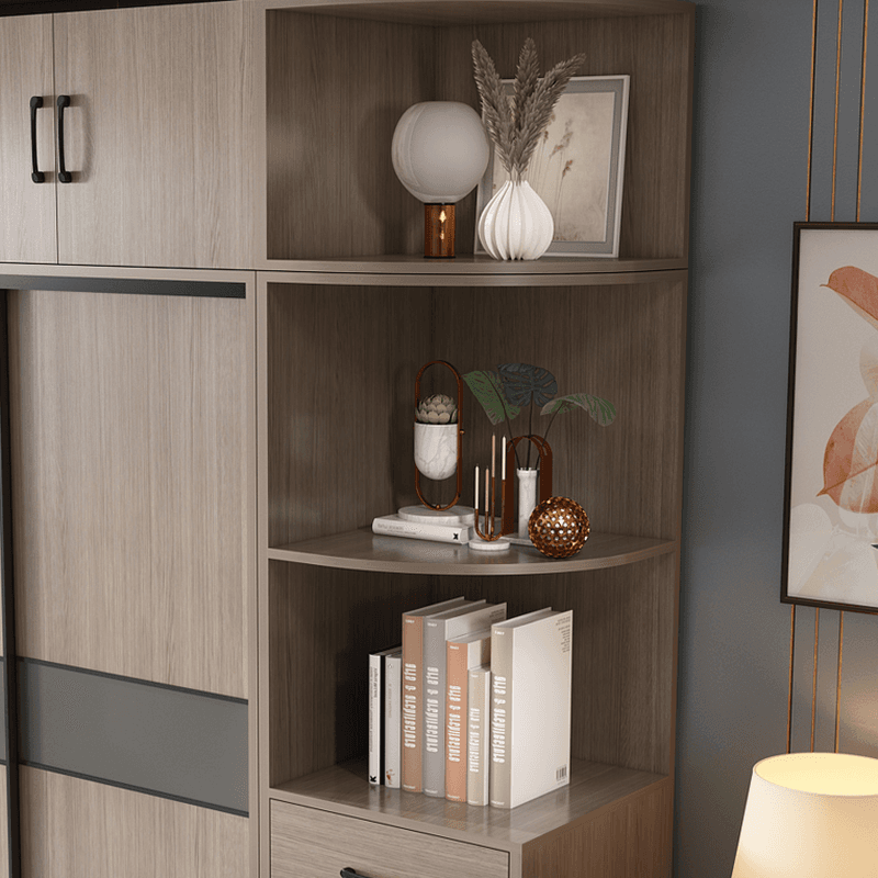 Rustic Brown Self-supporting Armoire Cabinet Pine with Shelves thumbnail 4