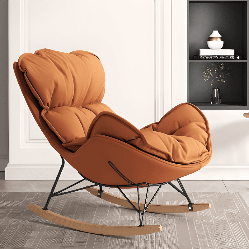 Metal Frame Damp-proof Cushioned Rocking Chair with Flared Arm in a Western Style - image 8
