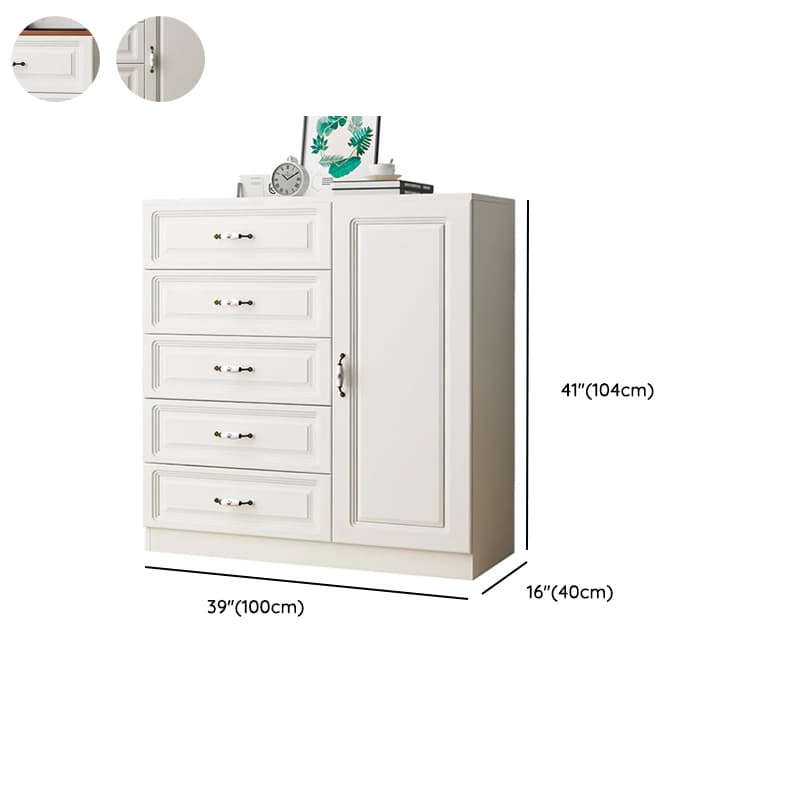 Sleeping Room Use Trendy White Wood Wardrobe Chest with Shelves thumbnail 19