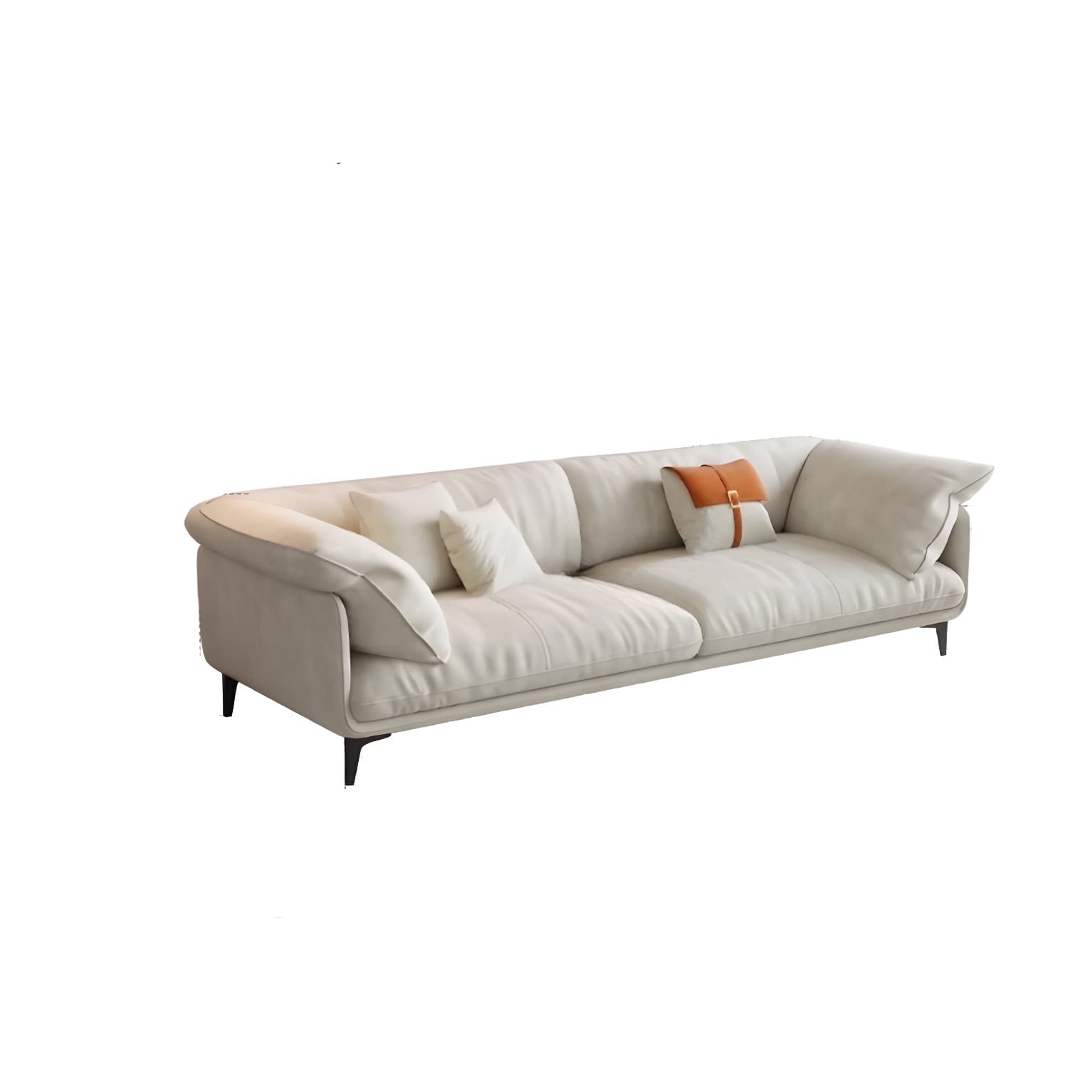 Wood Standard Modern Sofa, 83x35x33 inches Non-Distressed with Pillows, Black Legs thumbnail 15