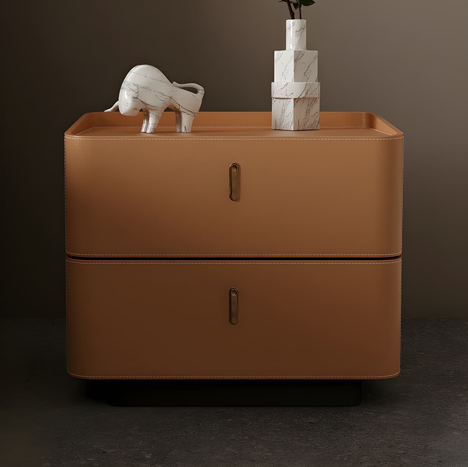 Modern Wood Grain Design Solid Wood Nightstands with Two Drawers thumbnail 10