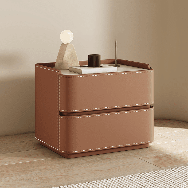 Scandinavian Bedside Cabinet Nightstand with Sintered Stone Countertop thumbnail 5