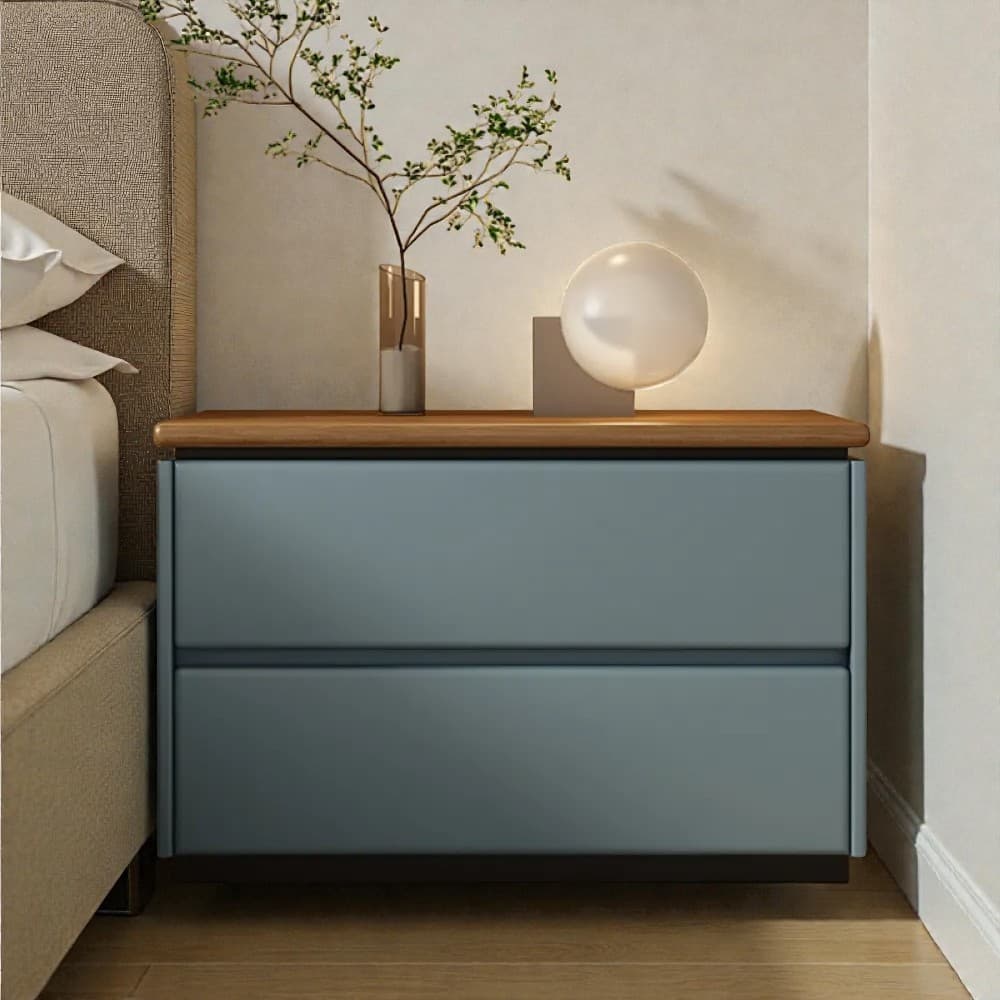 Modish 2 Tiers Drawer Storage Bedside Table with Laminate Countertop thumbnail 27