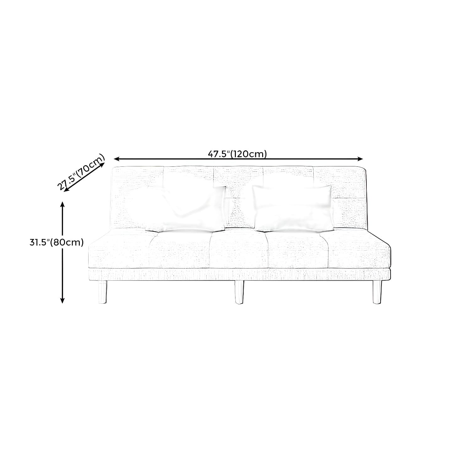 Modern Armless Settee 27.55" W Convertible Sleeper Sofa for Living Room thumbnail 12