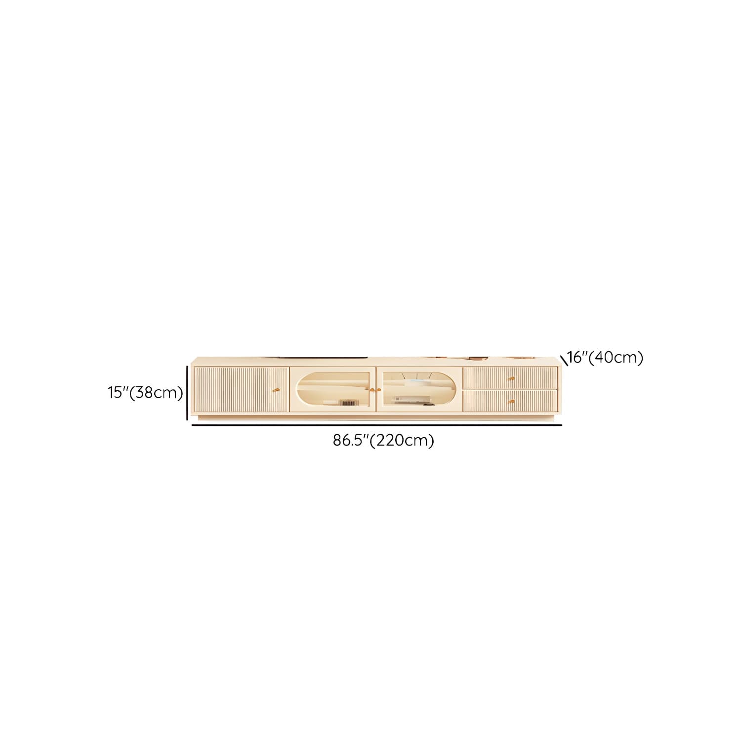 White Cable Management TV Console Modern Engineered Wood Media Console thumbnail 15