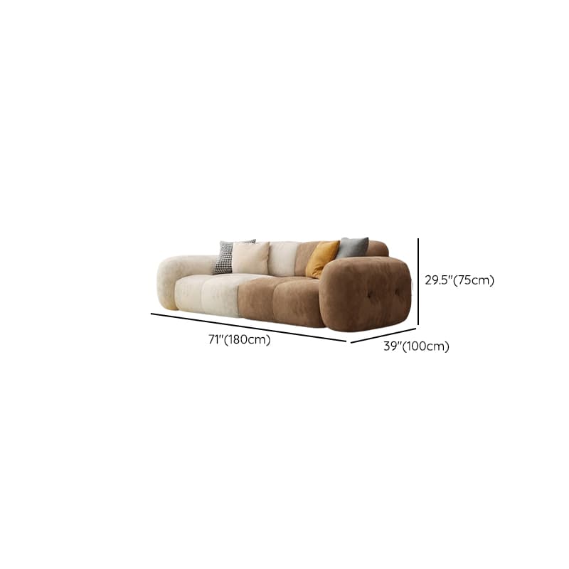 Channel Back L-Shape/Straight Right Hand Facing/Horizontal Sofa Recliner/Sofa Couch in Brown/Beige with Concealed Support & Pine Wood Frame for Living Room thumbnail 16