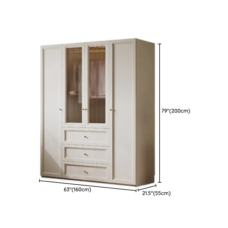 Chalk Modish Self-supporting Cabinet Armoire with Soft Close Drawer, Soft Close Door, and Hinged Hanging Rod thumbnail 13
