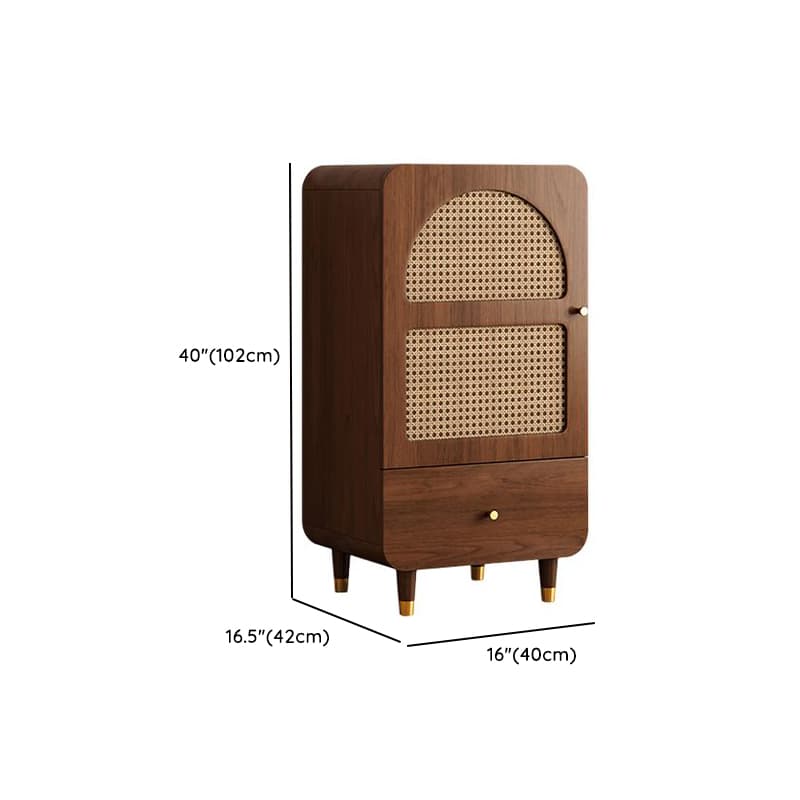Simple Rectangular Accent Cabinet with Storage, Engineered Wood Countertop, Pull Knobs, Auburn Top, and Soft Close Drawer thumbnail 29