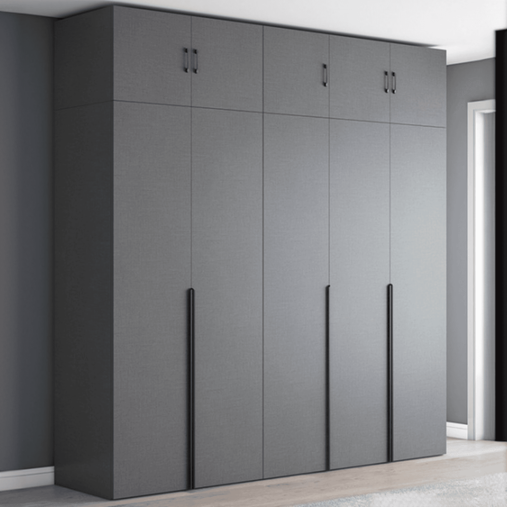 Trendy Dove Grey Wooden Wardrobe with Interior Shelves, Soft Close Door & Hanging Rod thumbnail 18