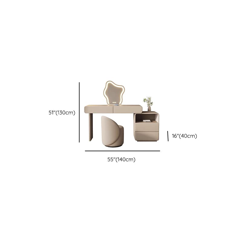 Multi-Purpose Tan Vanity Set with Lighting, Push-Pull, Adjustable Touch, and Adjustable Brightness thumbnail 13