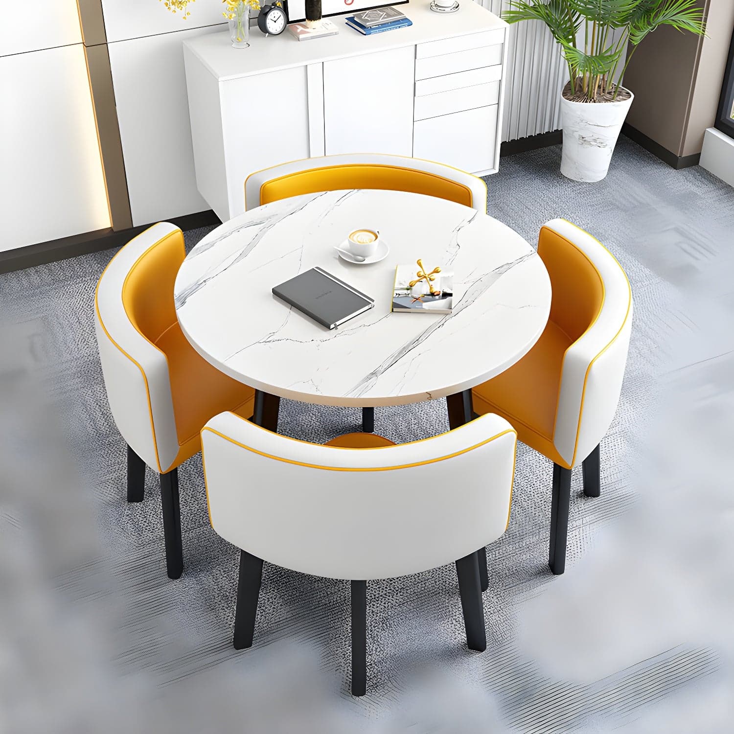 Modern Wood Dining Table Set 5 Pieces Dining Set for Home Use thumbnail 21