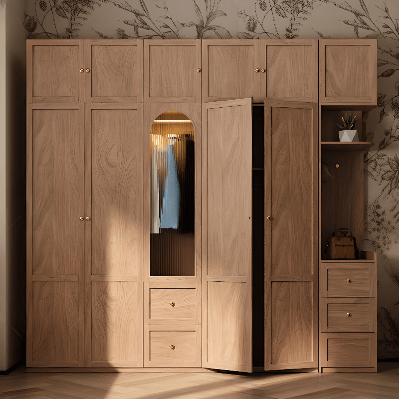 Trendy Unfinished Color Engineered Wood Unattached Armoire Cabinet
