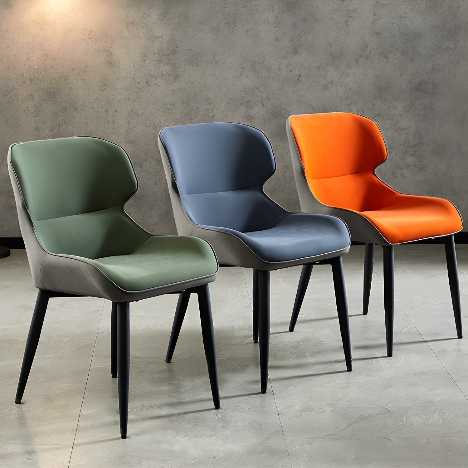 Nordic Style Metal Armless Dining Chairs Wingback Side Chair for Home Use thumbnail 9
